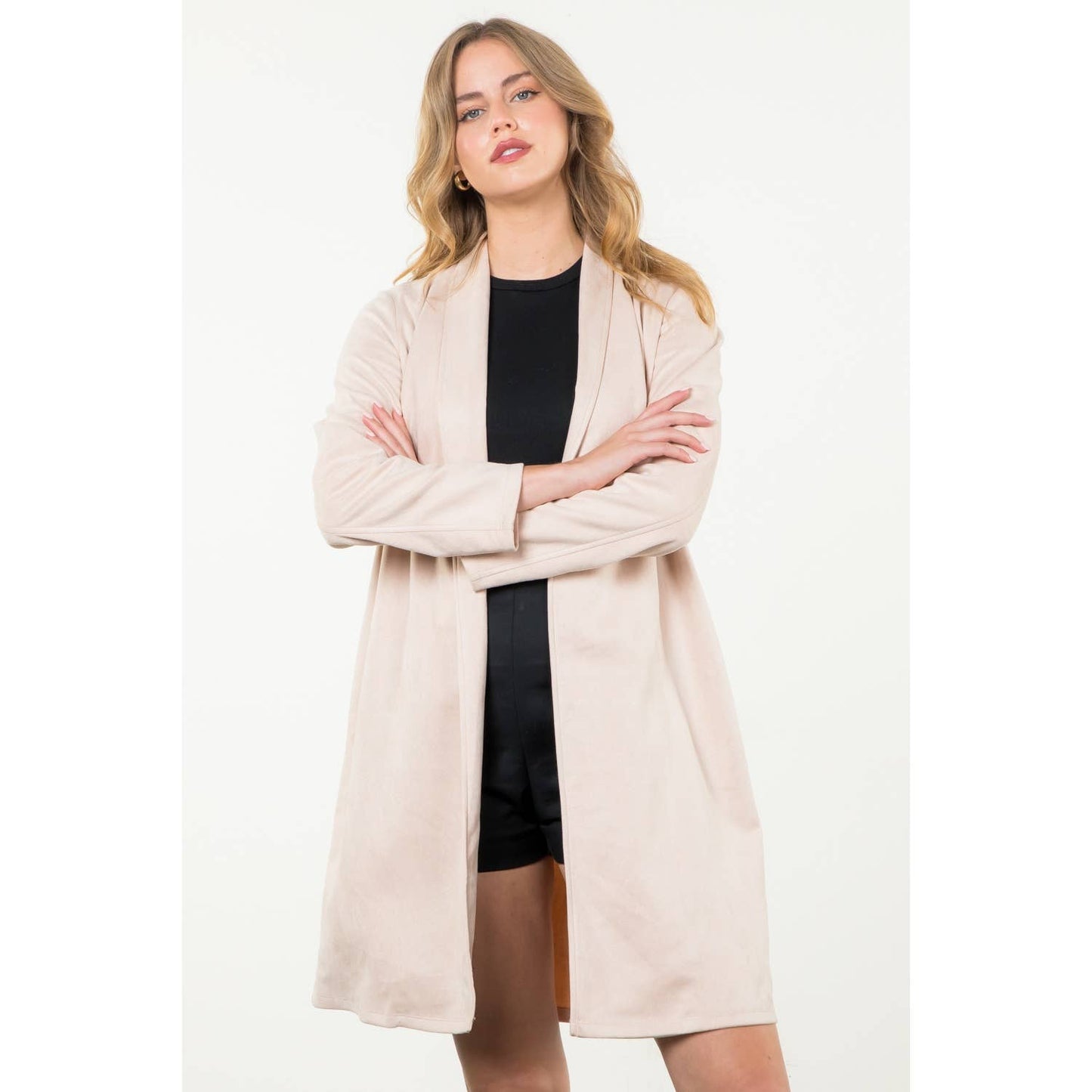 Long Faux Suede Coat