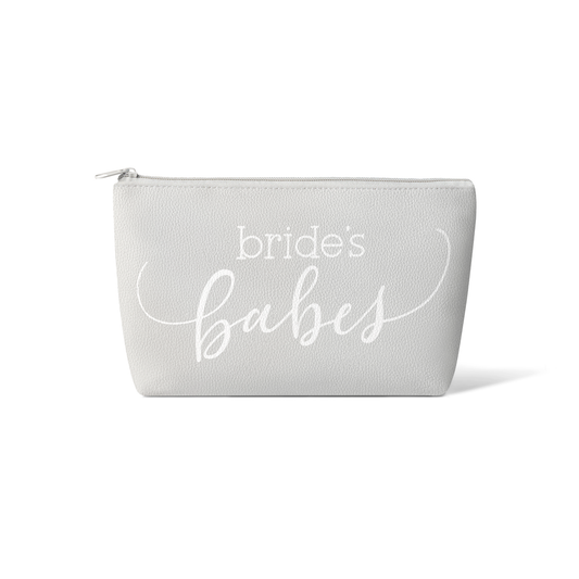 Grey Bride's Babes Makeup Bag in Faux Leather