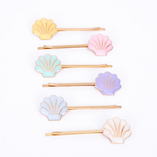 Enamel Shell Hair Slides